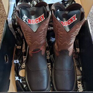 BRAND NEW Rocky's Full Leather Cowboy Boots youth 7M still in the box
